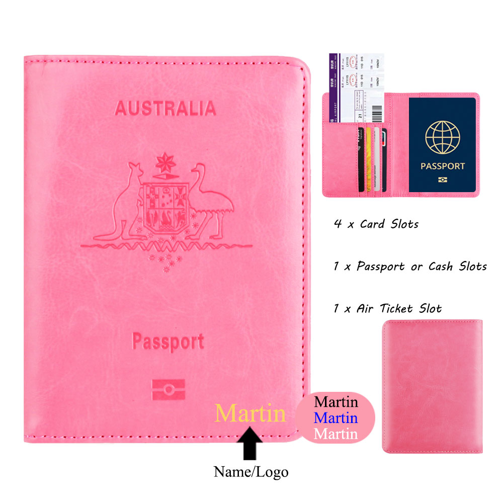Travel Accessories Wallet - Customized Name Australia RFID Blocking PU
