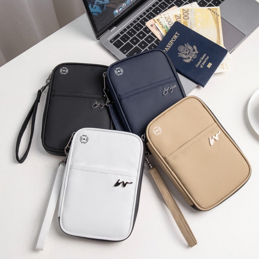 Travel Accessories Organizer Bag - Portable Polyester Card Case Large Capacity