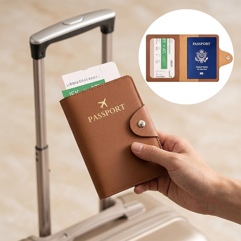 Travel Accessories Wallet - Fashion Business PU Leather Passport Cover