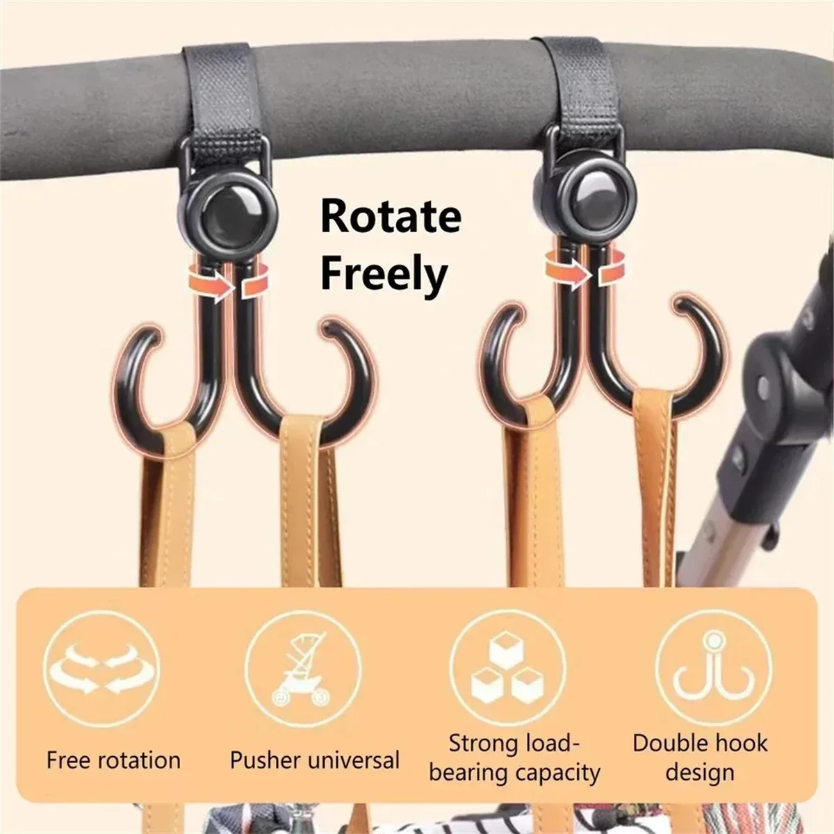 Rotatable Double Hooks Baby St - Travel Accessories Baby review and price