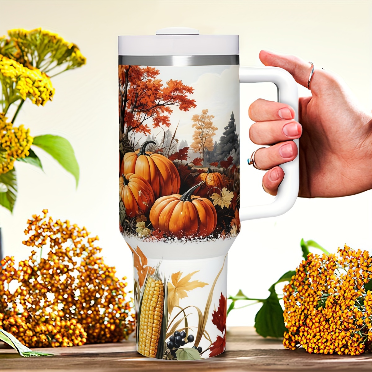1pc 40oz Autumn Pumpkins Insul - Travel Accessories Ideas review and price