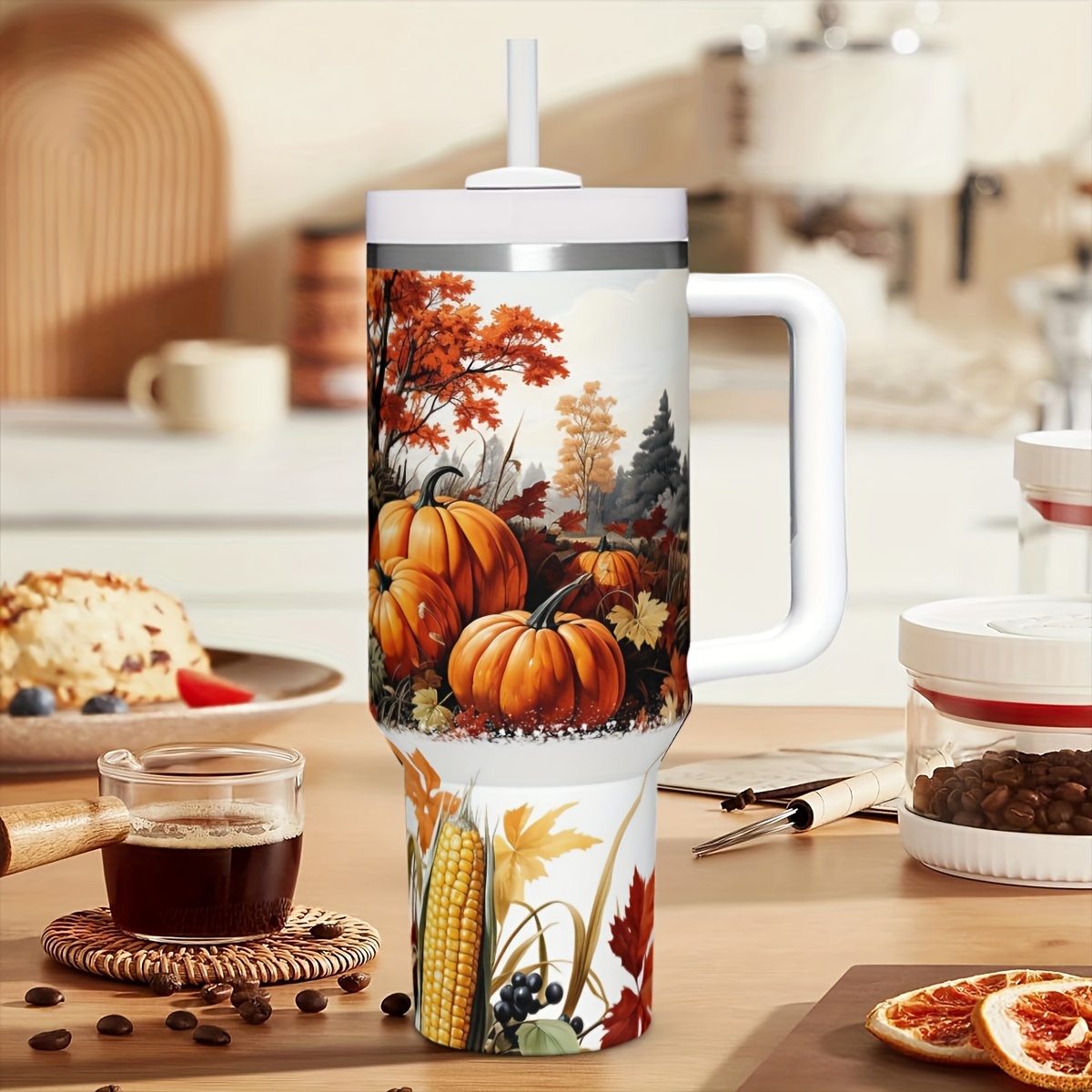 1pc 40oz Autumn Pumpkins Insul - Travel Accessories Ideas review and price
