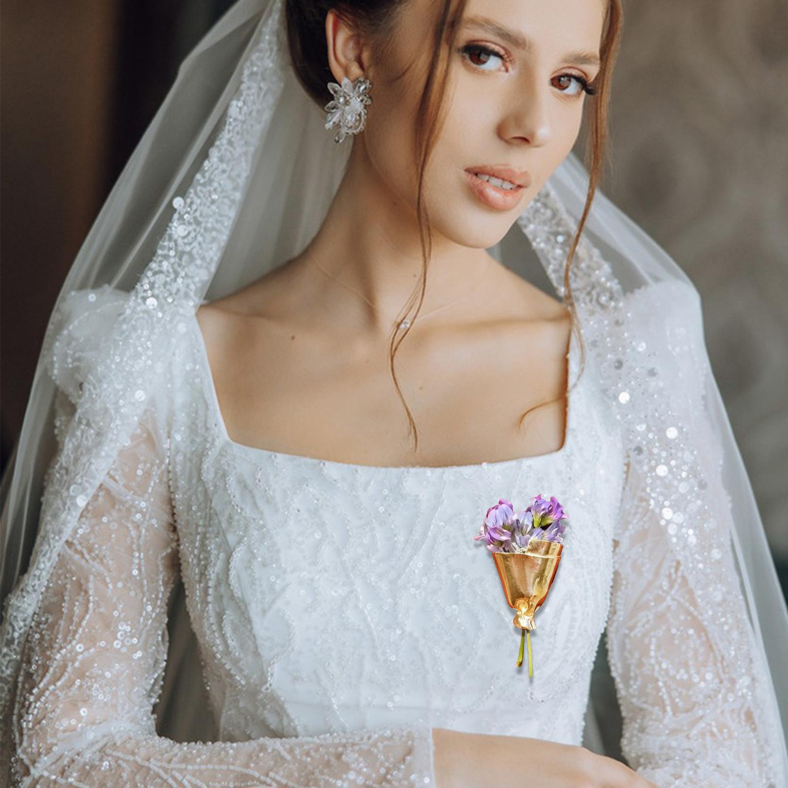 Women Flowers Bouquet Pins Bro - Travel Accessories India review and price