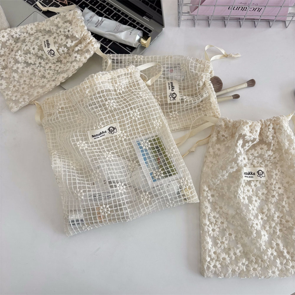 Lace Embroidered Daisy Mesh Dr - Travel Accessories Organizer Bag review and price