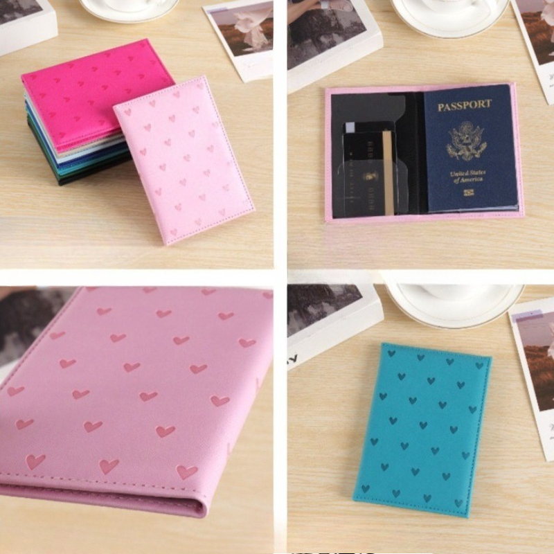 Cute Heart Print Passport Cove - Travel Accessories Wallet review and price